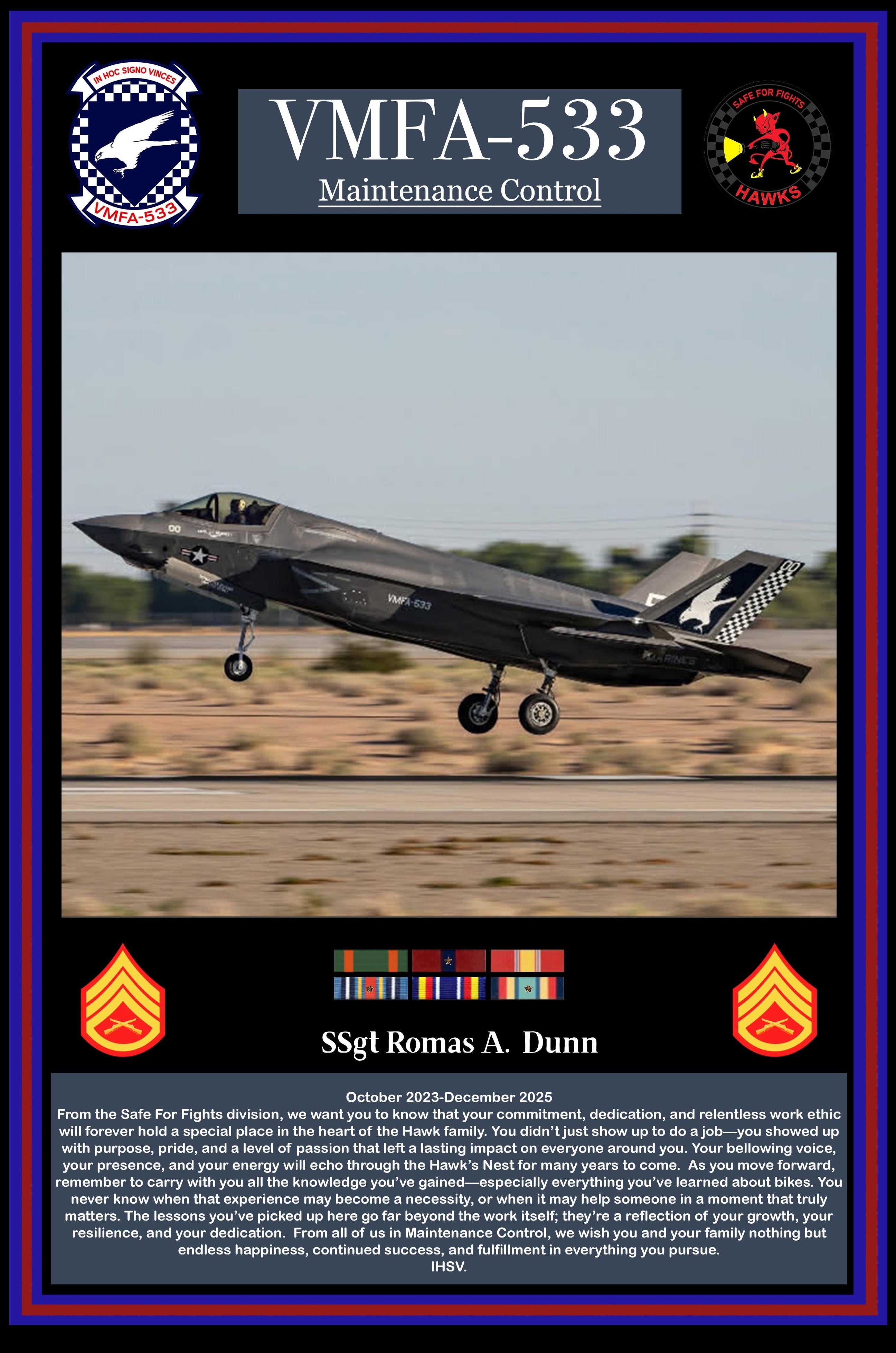 VMFA-533 Standard Squadron Plaque