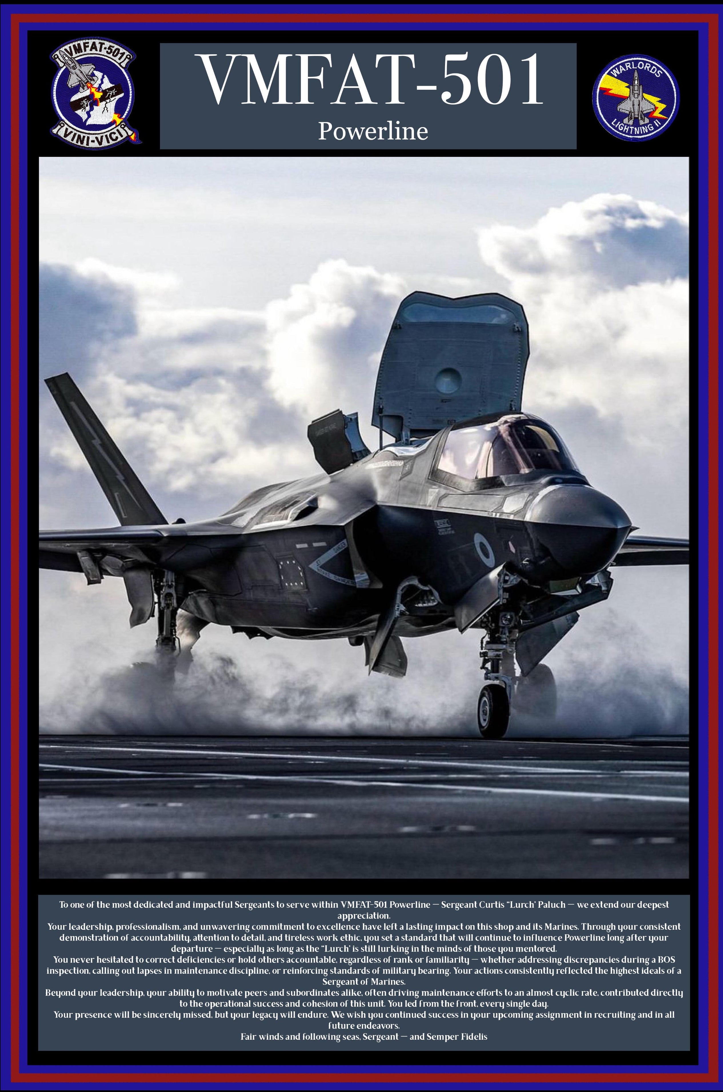 VMFAT-501 Standard Squadron Plaque